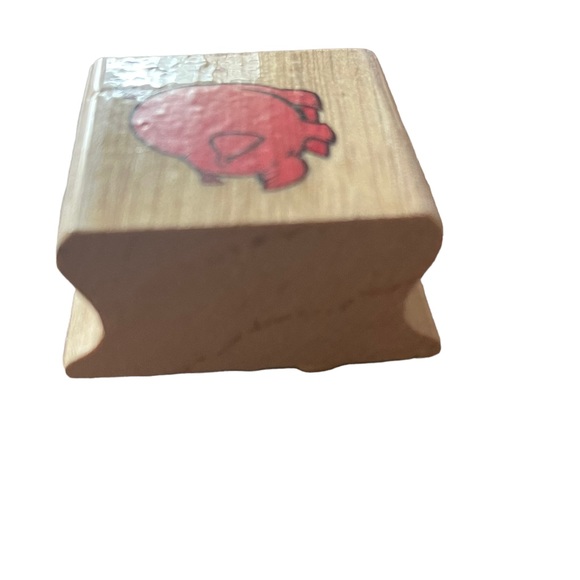 PIG TAIL HOG FARM ANIMAL Nature Wildlife wood mount Craft RUBBER STAMP. - Picture 4 of 5